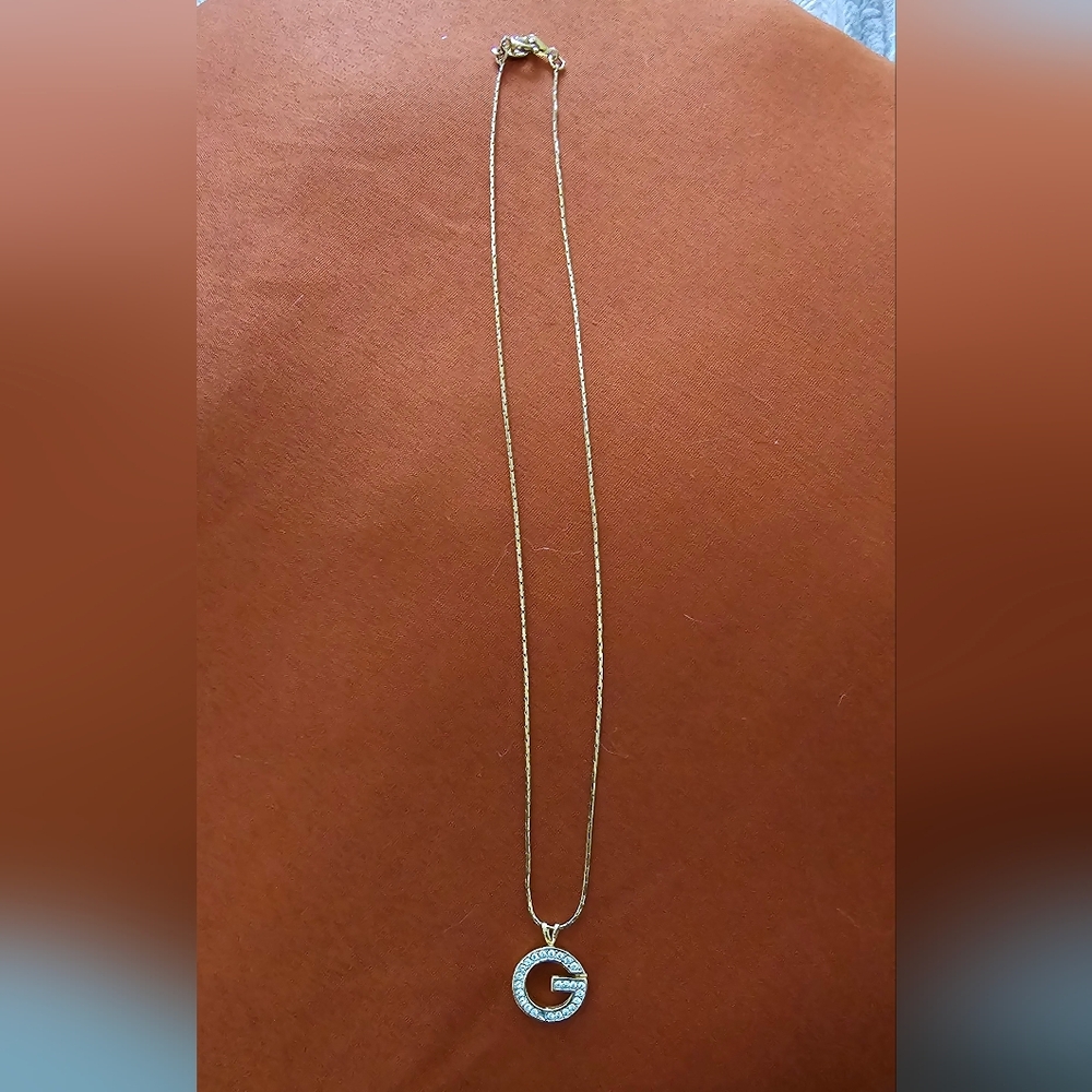 Authentic Givenchy Gold G Initial Pendant Necklace